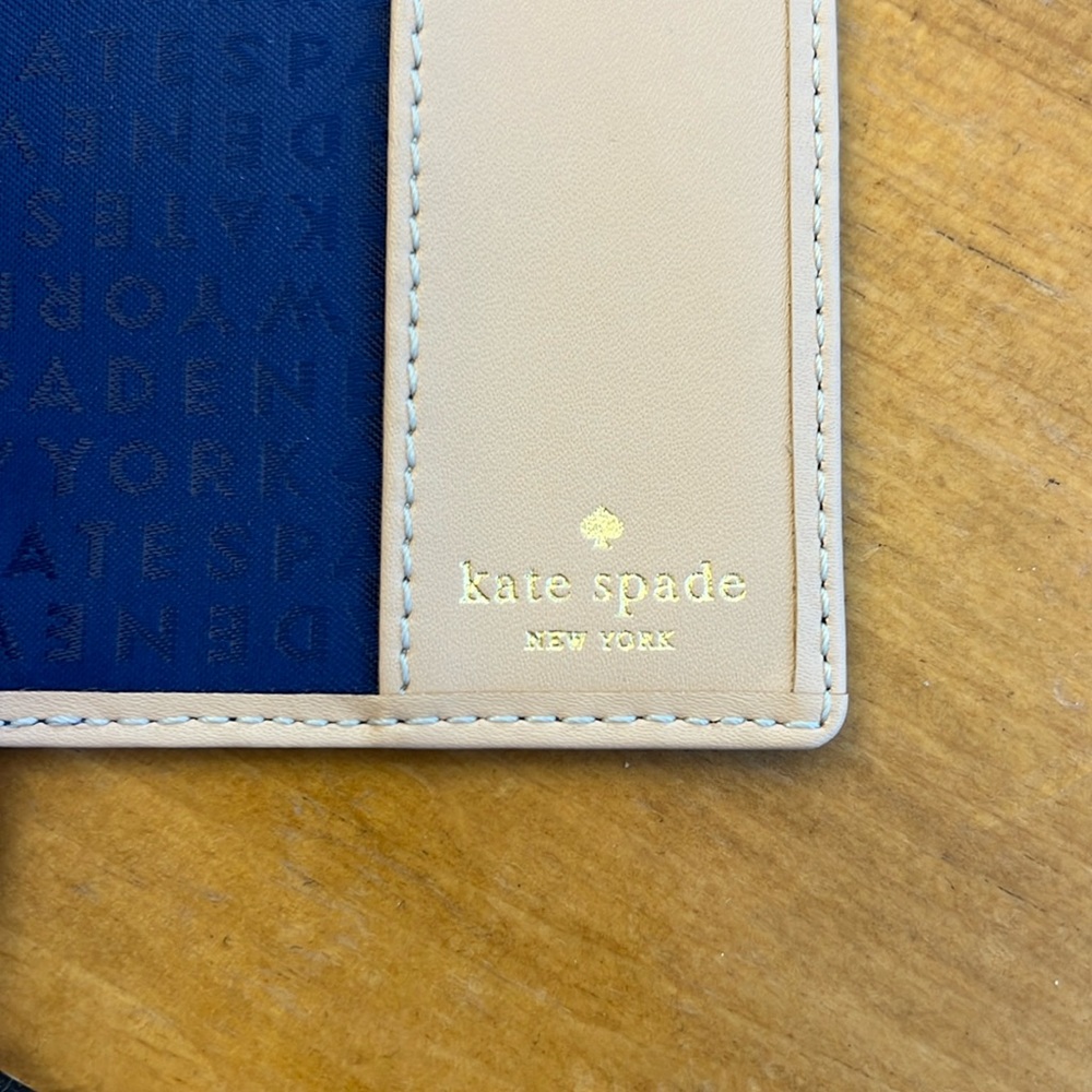 Kate Spade Pebbled Leather Royal Blue Passport Holder - Picture 2 of 7